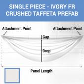 Single Piece - Ivory Crushed Taffeta Prefabricated Ceiling Drape Panel - Choose Length and Drop!