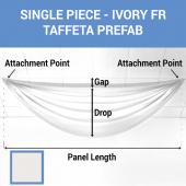 Single Piece - Ivory Taffeta Prefabricated Ceiling Drape Panel - Choose Length and Drop!