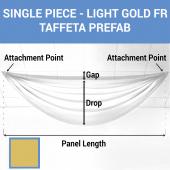 Single Piece - Light Gold Taffeta Prefabricated Ceiling Drape Panel - Choose Length and Drop!