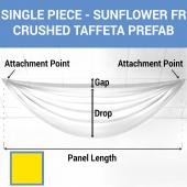 Single Piece - Sun Flower Crushed Taffeta Prefabricated Ceiling Drape Panel - Choose Length and Drop!
