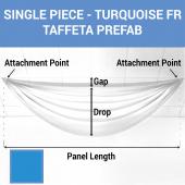 Single Piece - Turquoise Taffeta Prefabricated Ceiling Drape Panel - Choose Length and Drop!