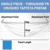 Single Piece - Turquoise Crushed Taffeta Prefabricated Ceiling Drape Panel - Choose Length and Drop!