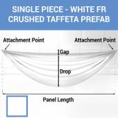 Single Piece - White Crushed Taffeta Prefabricated Ceiling Drape Panel - Choose Length and Drop!