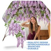 Artificial Wisteria Branch — Purple | Interchangeable Branch for ModTree™ Collection Trees