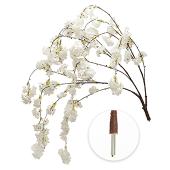 Single Drooping Cherry Blossom Branch - White - Interchangeable Branches for Large Event Trees!