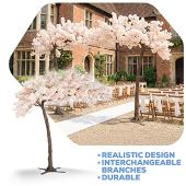 11ft Artificial Flowering Hydrangea Tree — Blush / Light Pink, 27 Interchangeable Branches | ModTree™ Collection