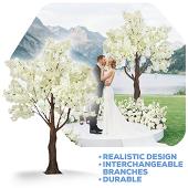 6.5ft Artificial Hydrangea Bloom Tree — White, 10 Interchangeable Branches | Customize for Weddings & Events | ModTree™ Collection