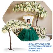 11ft Artificial Wisteria Tree — White, 25 Interchangeable Branches | ModTree™ Collection
