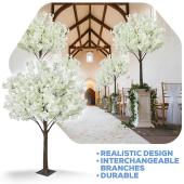 6ft Artificial Hydrangea Bloom Tree — White, 10 Interchangeable Branches | Customize for Weddings & Events | ModTree™ Collection