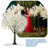 6ft Artificial Cherry Blossom Tree — White, 10 Interchangeable Branches | Customize for Weddings & Events | ModTree™ Collections