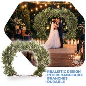 8ft Green Round Eucalyptus Leaf Wedding Ceremony Arch w/ Interchangeable Branches | ModTree™ Collection