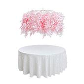 Pink Leaf Hanging Floral Chandelier with White Branches - Interchangeable Branches! - Light Pink