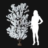 8FT Tall Fake Hydrangea Tree Backdrop - 10 Interchangeable Branches - White