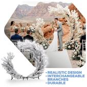 8ft White Hydrangea Floral Partial Round Wedding Ceremony Arch | ModTree™ Collection