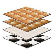 16ft by 16ft Premium Laminate Wood Dance Floor - Portable with Aluminum Side Paneling - Variety of Finishes