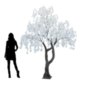 10ft Artificial Drooping Cherry Blossom Tree — White, 20 Interchangeable Branches | Customize for Weddings & Events | ModTree™ Collection