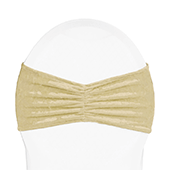 Premade Velvet Ruffle Stretch Chair Band - Champagne