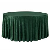 Premade Velvet Tablecloth - 132" Round - Emerald Green