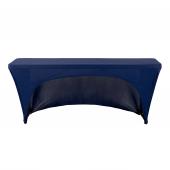 6ft Banquet 200 GSM Grade A Quality Open Back Spandex Table Cover - Navy Blue