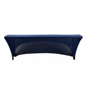 8ft Banquet 200 GSM Grade A Quality Open Back Spandex Table Cover - Navy Blue