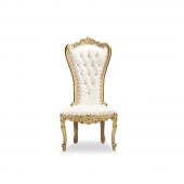 Sweetheart Throne Chair - White Vinyl/Gold Frame