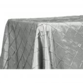 Pintuck Taffeta 90" x 156" Tablecloth - Silver