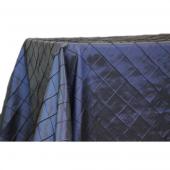 Pintuck Taffeta 90" x 132" Tablecloth - Navy Blue