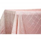 Pintuck Taffeta 90" x 132" Tablecloth - Blush/Rose Gold