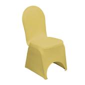 200 GSM Grade A Quality Spandex (Lycra) Banquet & Wedding Chair Cover By Eastern Mills in Gold Color