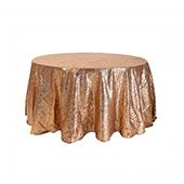 Taupe Round Sequin Tablecloth by Eastern Mills - 126" Round