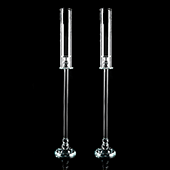 Decostar™ Pair of Crystal Single Arm Clear Candelabra - 38½"