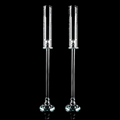 Decostar™ Pair of Crystal Single Arm Clear Candelabra - 50¼"