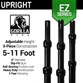 Black Anodized EZ Series - 3-Piece Adjustable Upright w/Slip-Lock (5ft-11ft)