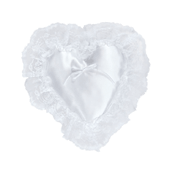 OASIS Heart-Shaped Pillows - 12 1/2" White Lace