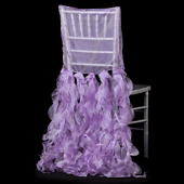 Spiral Taffeta & Organza Chair Back Slip Cover - Lilac