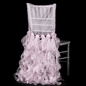 Spiral Taffeta & Organza Chair Back Slip Cover - Pink