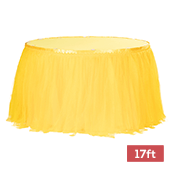 Sheer Tulle Tutu Table Skirt - 17ft long - Canary Yellow