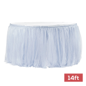 Sheer Tulle Tutu Table Skirt - 14ft long - Dusty Blue