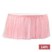Sheer Tulle Tutu Table Skirt - 14ft long - Dusty Rose/Mauve