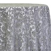 Silver - Sweetheart Lace Overlay by Eastern Mills - Many Size Options