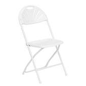 Feather XT™ Fan Back Plastic Folding Chair (Round Top) - 440 lb Capacity - White