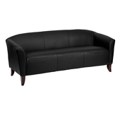 UltraLounge™ Fixed Cushion Leather Sofa - Black
