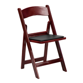 FirmFold™ Resin Folding Chair w/ Vinyl Black Padded Seat - 1000 lb Capacity - Red Mahogany