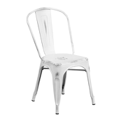 Distressed Indoor Stacking Chair - Snow