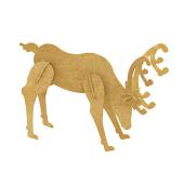 Collapsible 3D Wood Reindeer - Style B