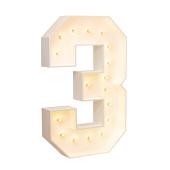 Wood Marquee - BOLD FONT - Number "3" - 4ft Tall