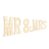Wood Marquee "MR & MRS"