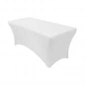8' x 30" Banquet 210 GSM Better Quality/Best Value Quality Spandex Table Cover - White