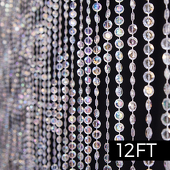 DecoStar™ 12ft. Jewel Crystal Iridescent Diamond Cut Curtain