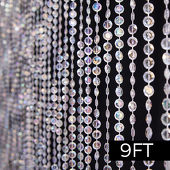 DecoStar™ 9ft. Jewel Crystal Iridescent Diamond Cut Curtain